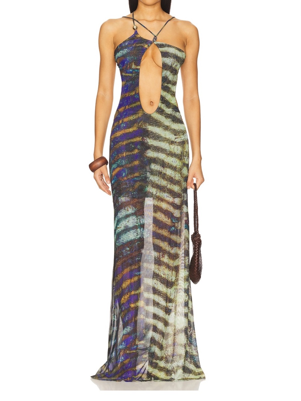 Jaded London Strappy Maxi Dress with Trim
